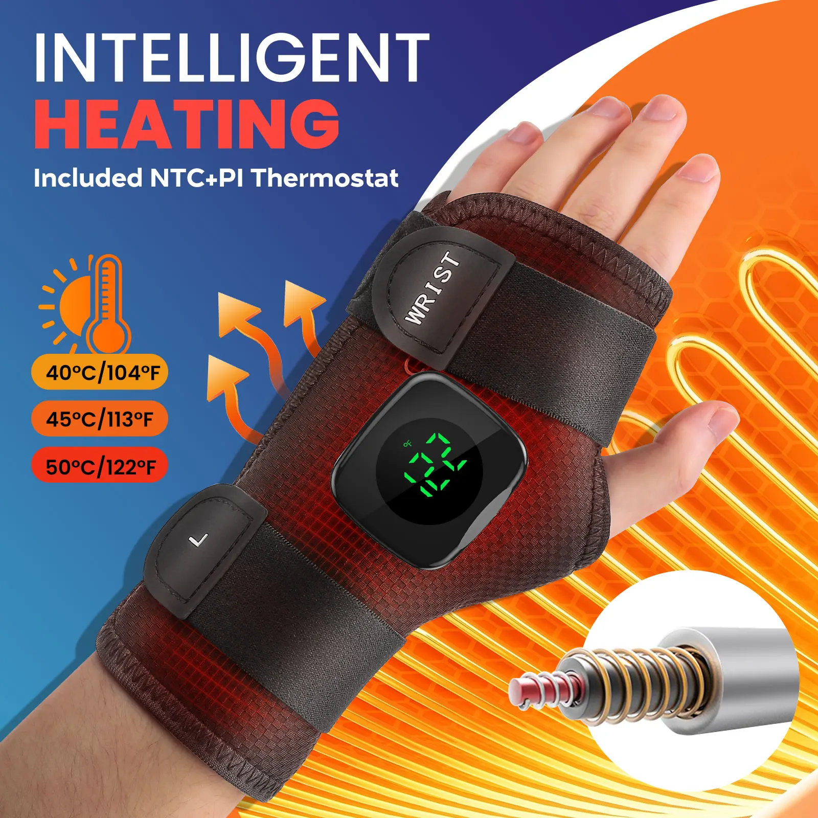 Magnetic Heat Wrist Guard with Lycra and ABS for Hand Joint Relief