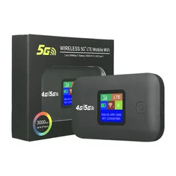 Compact 4G Mobile WiFi Router with Strong Signal and LCD Display (Black)