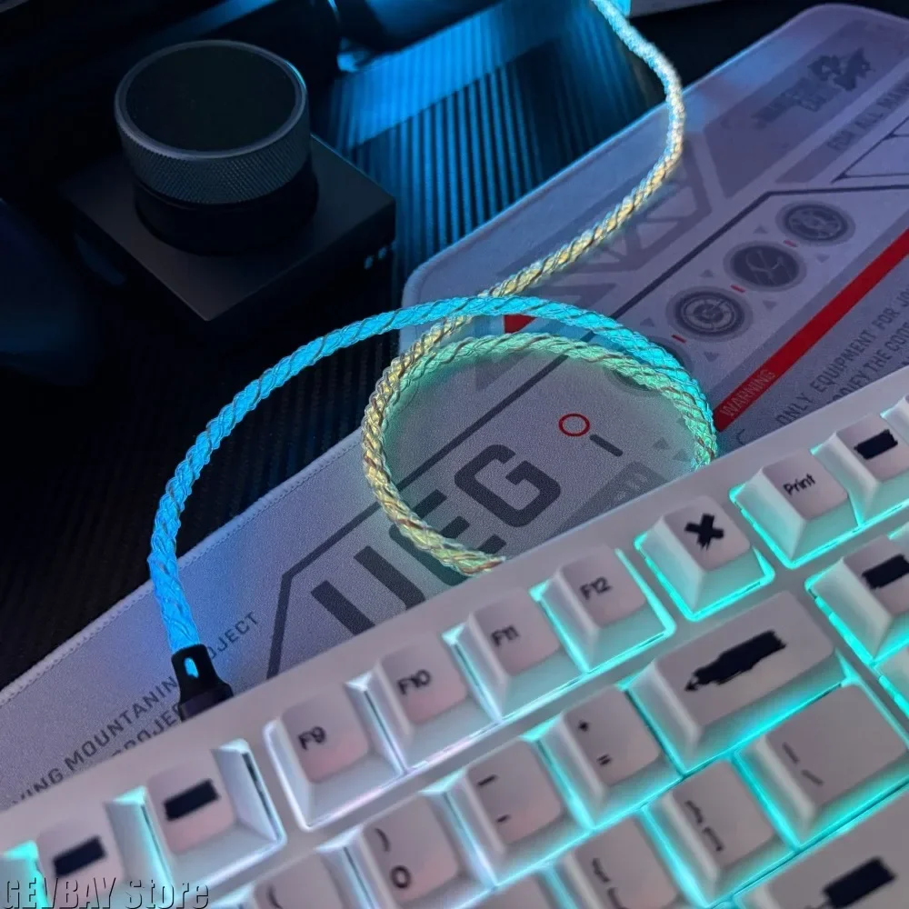 RGB 플로잉 라이트 데이터 케이블 USB C 포트 기계식 키보드용 8K 폴링 레이트 Everglide 액세서리용 발광 LED 와이어