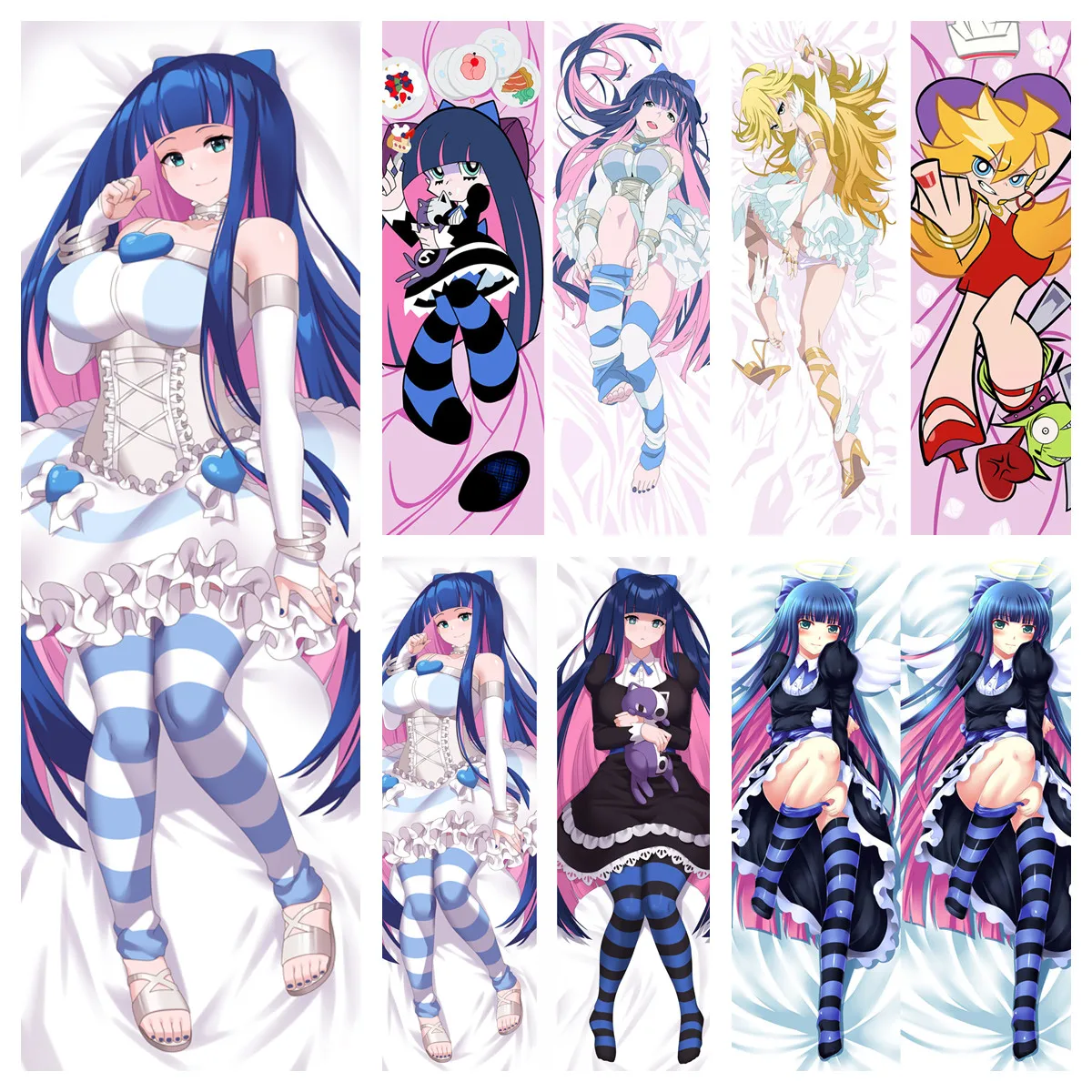 Cosplay Anime Dakimakura Pillowcase Panty & Stocking with Garterbelt DIY Pillow Cover Home Bedding Hugging Body Pillow Case