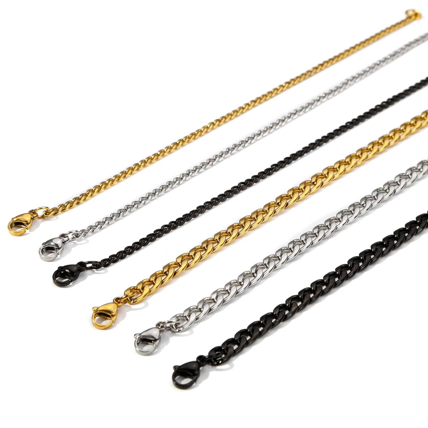 HIYEE 3/5/7/9/11mm Gold Plated Stainless Steel Waterproof