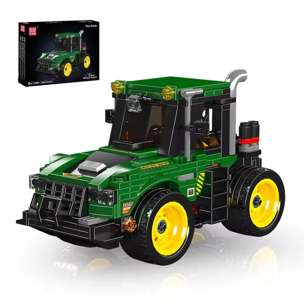 몰드 킹 크리에이티브 466PCS 트랙터 MOC 블록 세트 24061 농장 차량 조립식 수집용 장식 모델 브릭 장난감
