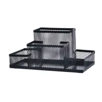 Pen Holder Multi-functional Black Mesh Desk Organizer Pen Holders Desktop Stationery Tame Desktop Clutter for Office Supplies 6