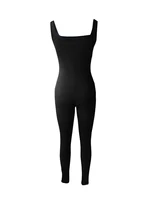 Women Sleeveless Bodycon Jumpsuit Summer Solid Color U-neck Romper Pants Streetwear Clubwear - Image 2