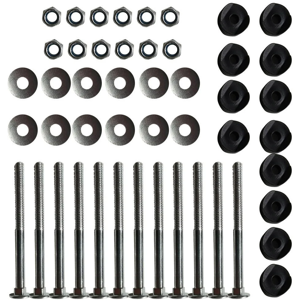 

YFASHION 12Pcs Galvanized Steel Trampoline Screw Set Anti Fall Trampoline Stabilization Tool Jumping Bed Holder Screw
