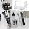 Transparent acrylic 3-5 grid makeup box,makeup brush bucket,makeup organizer,student desk pen holder jewelry storage box 1