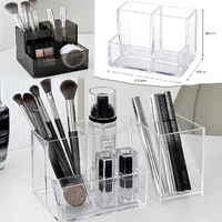 Transparent acrylic 3-5 grid makeup box,makeup brush bucket,makeup organizer,student desk pen holder jewelry storage box 1