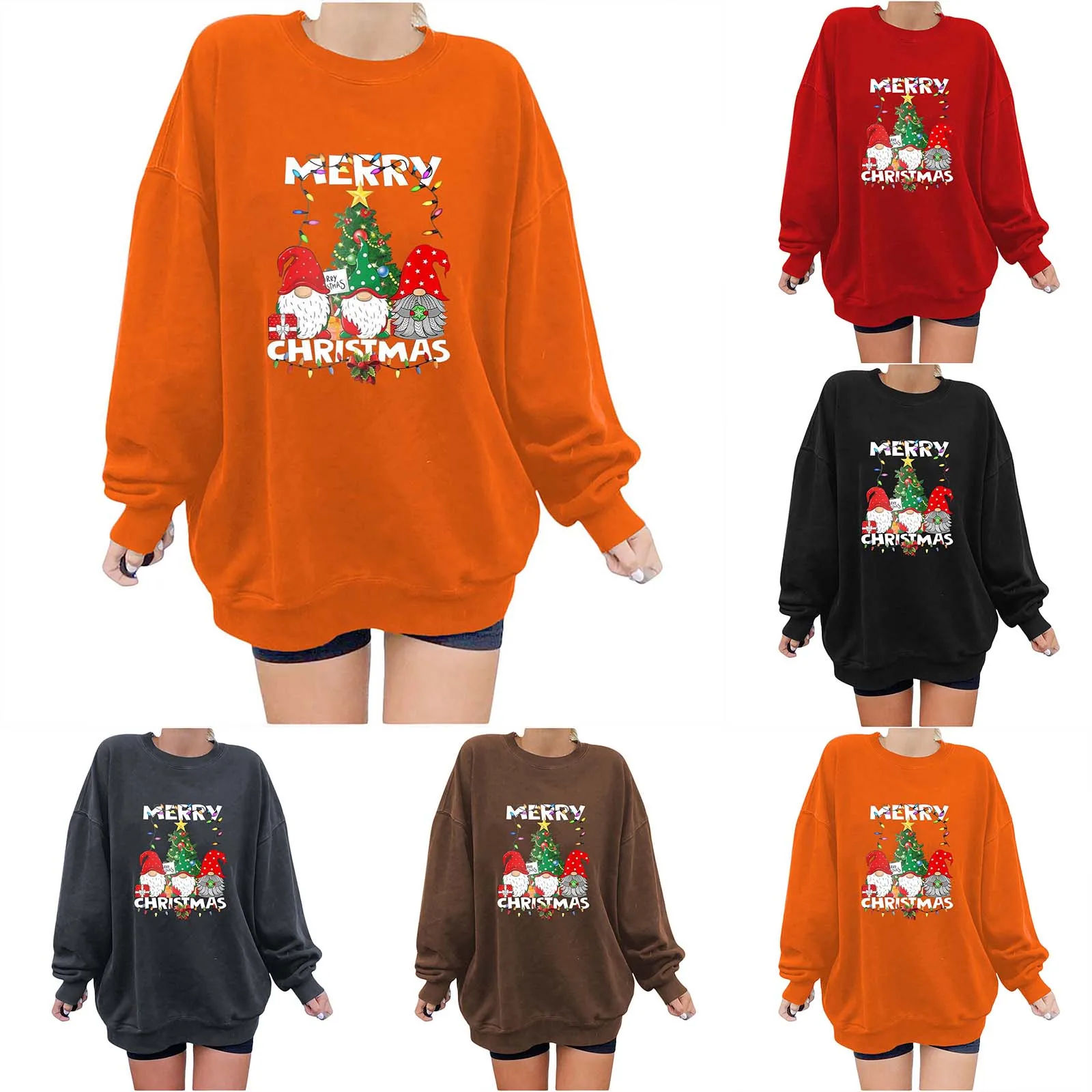 

Women's Christmas Printed Sweater: Warm And Cozy Oversized Casual Pullover sudadera mujer Gothic Retro