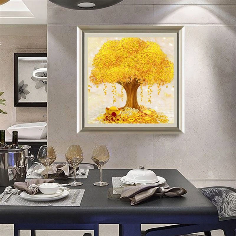 Diamond Painting Kit "Money Tree" 5D DIY Mosaic Picture Crafts Hobby Diamond Embroidery Cross Stitch Home Rhinestones Wall Decor