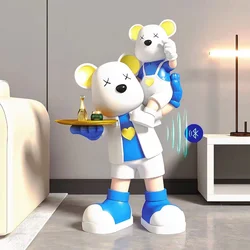 Parent-child Bear Living Room Decorations, Large Smart Home Decorations Next To The TV Cabinet and Sofa, Bluetooth Speakers