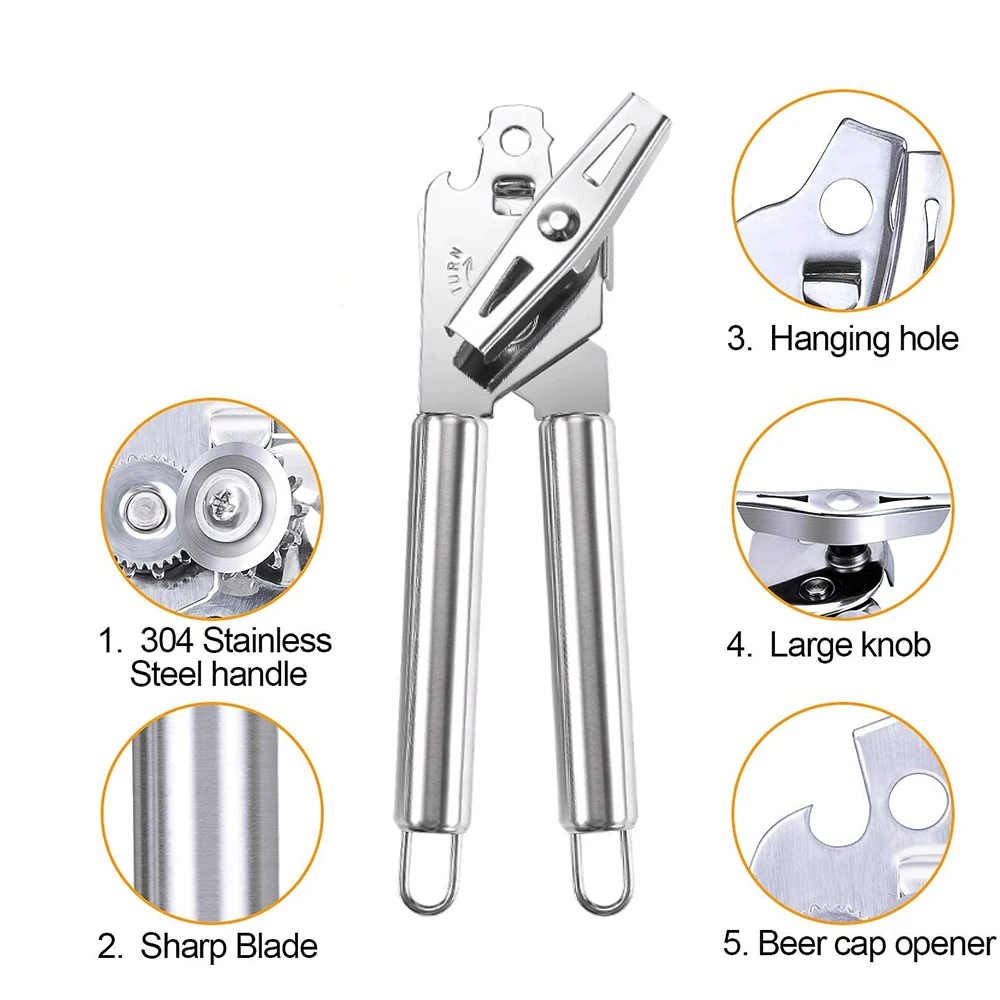 Can Opener Manual, Food Grade Stainless Steel Heavy Duty Opener With Smooth  Edge, Safe And Efficient Opening - AliExpress