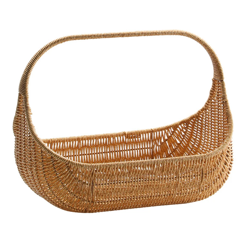 Vine Woven Fruit Storage Basket Hand Woven Basket Gift Picnic Home Kitchen storage box storage tray