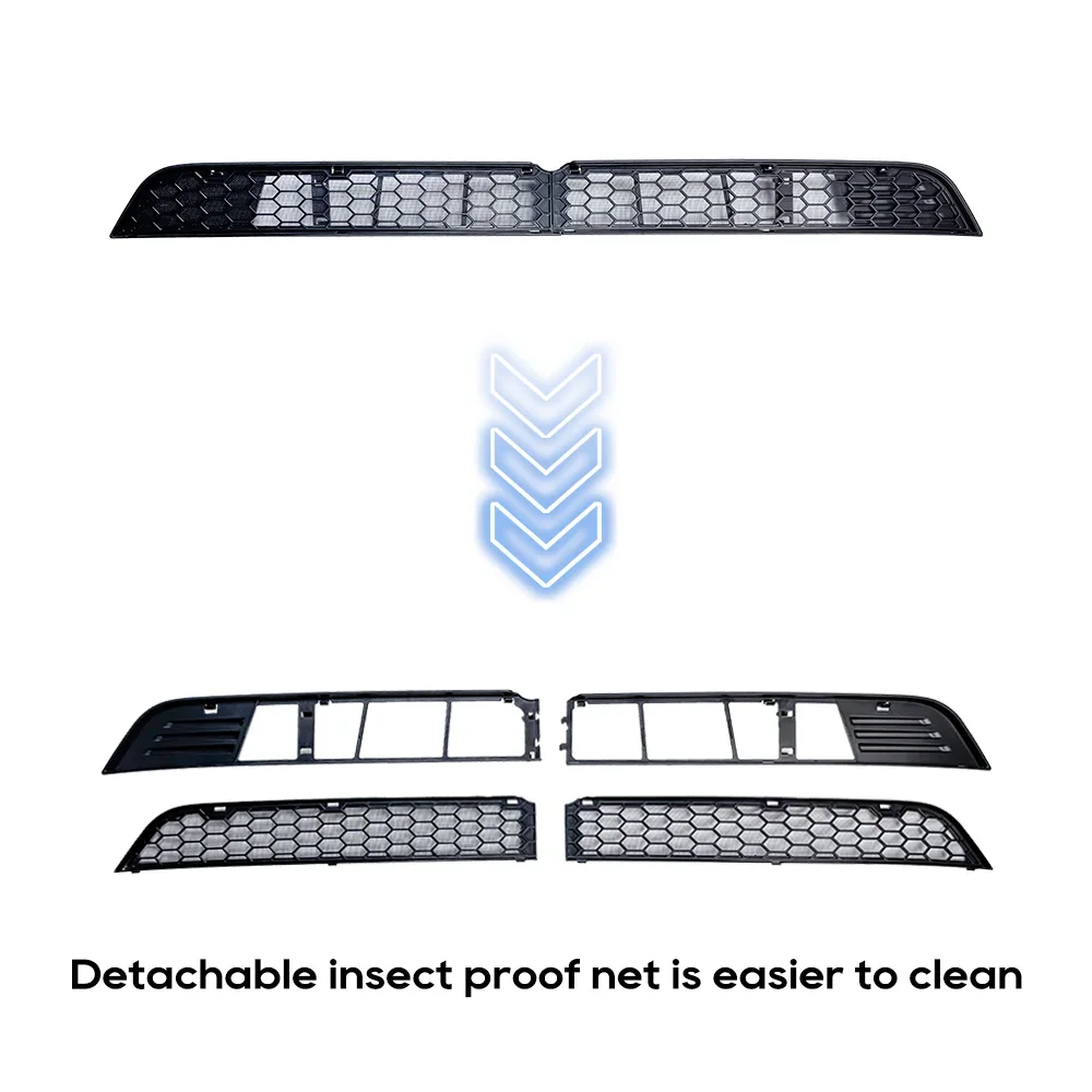 For Tesla Model Y Juniper 2025 Front Bumper Air Intake Mesh Grille Cover Removable Protection Anti Dust Insect Screen Car Decor