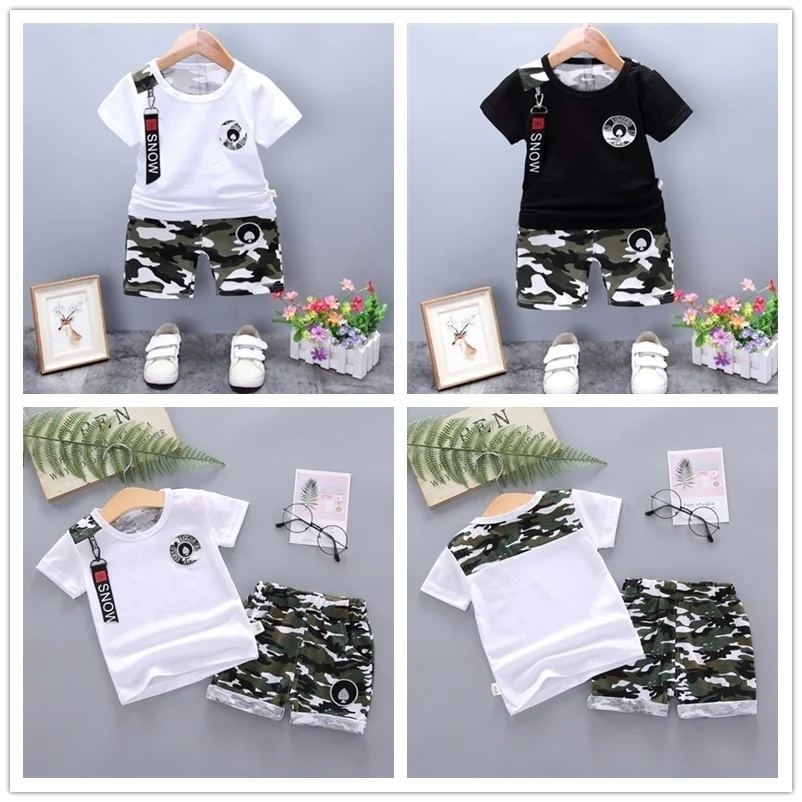 Children Clothes Fashion Summer Baby Girls Clothing Boys Sports T-Shirt Shorts 2Pcs/Sets Toddler Cotton Costume Kids Tracksuits