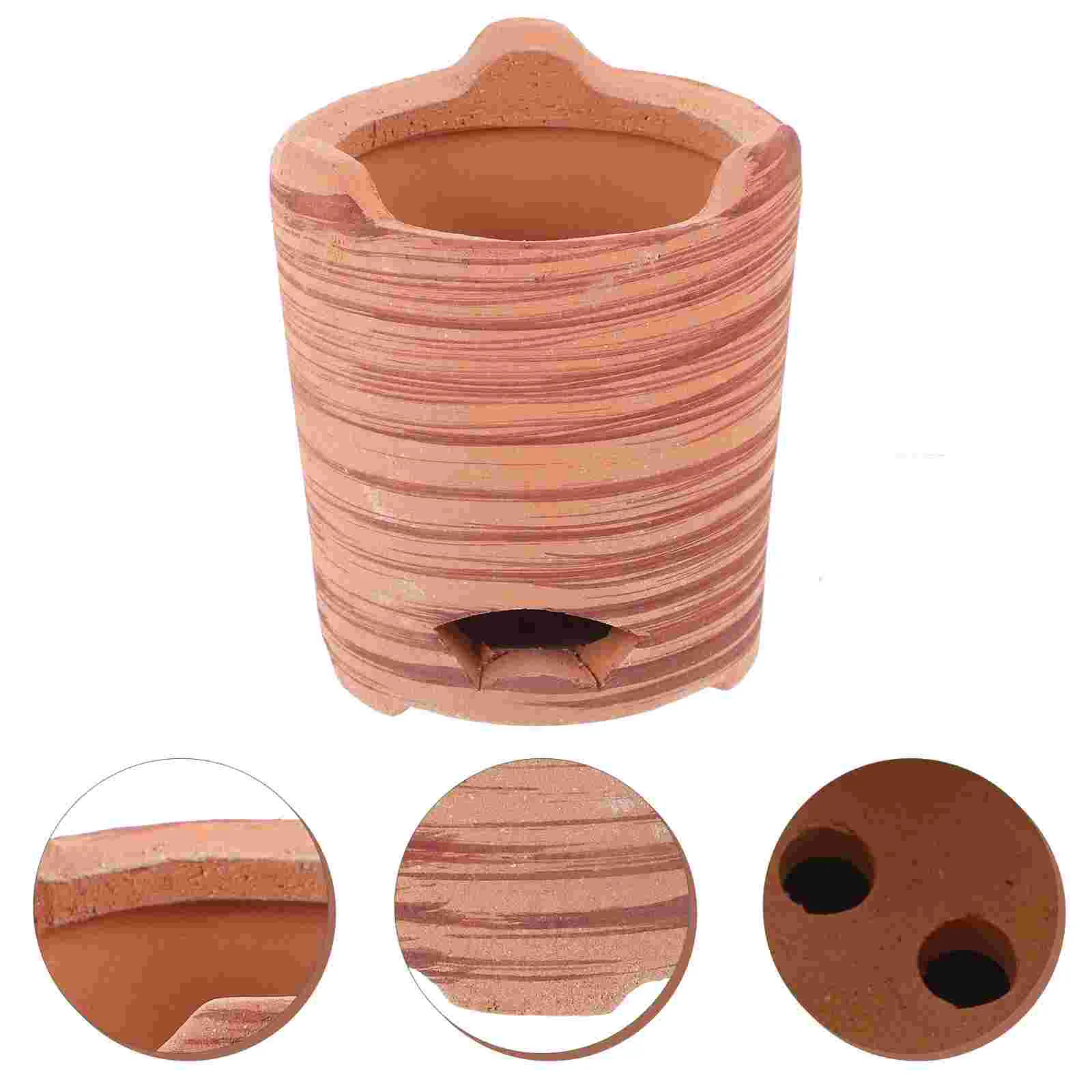 

Clay Grilling Holder Charcoal Stove for Cooking Barbecue Portable Balcony Fire Pit Bbq Tools