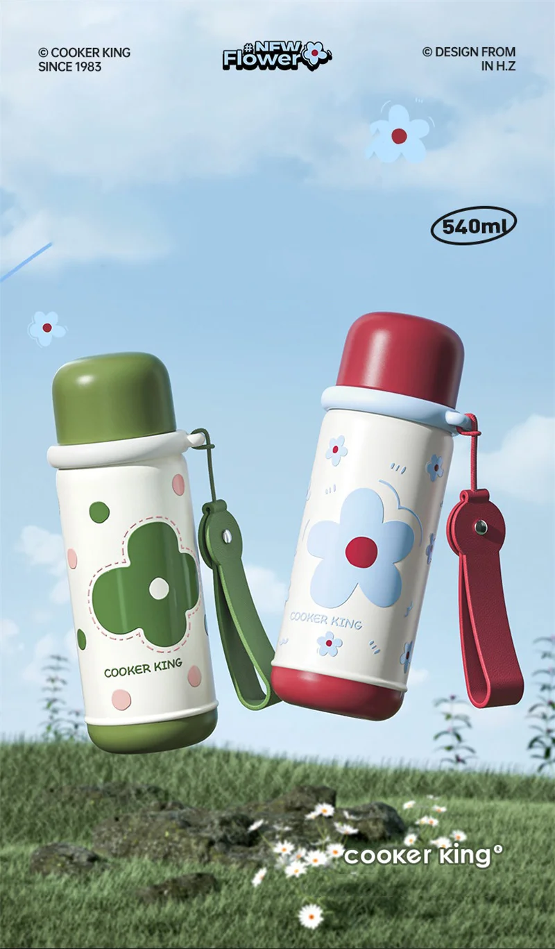 Description Picture 3 of itemCOOKER KING 540ML Insulated Vacuum Flasks 316 Stainless Steel Thermos Cup for Children Students Insulation and Cold Water Bottle