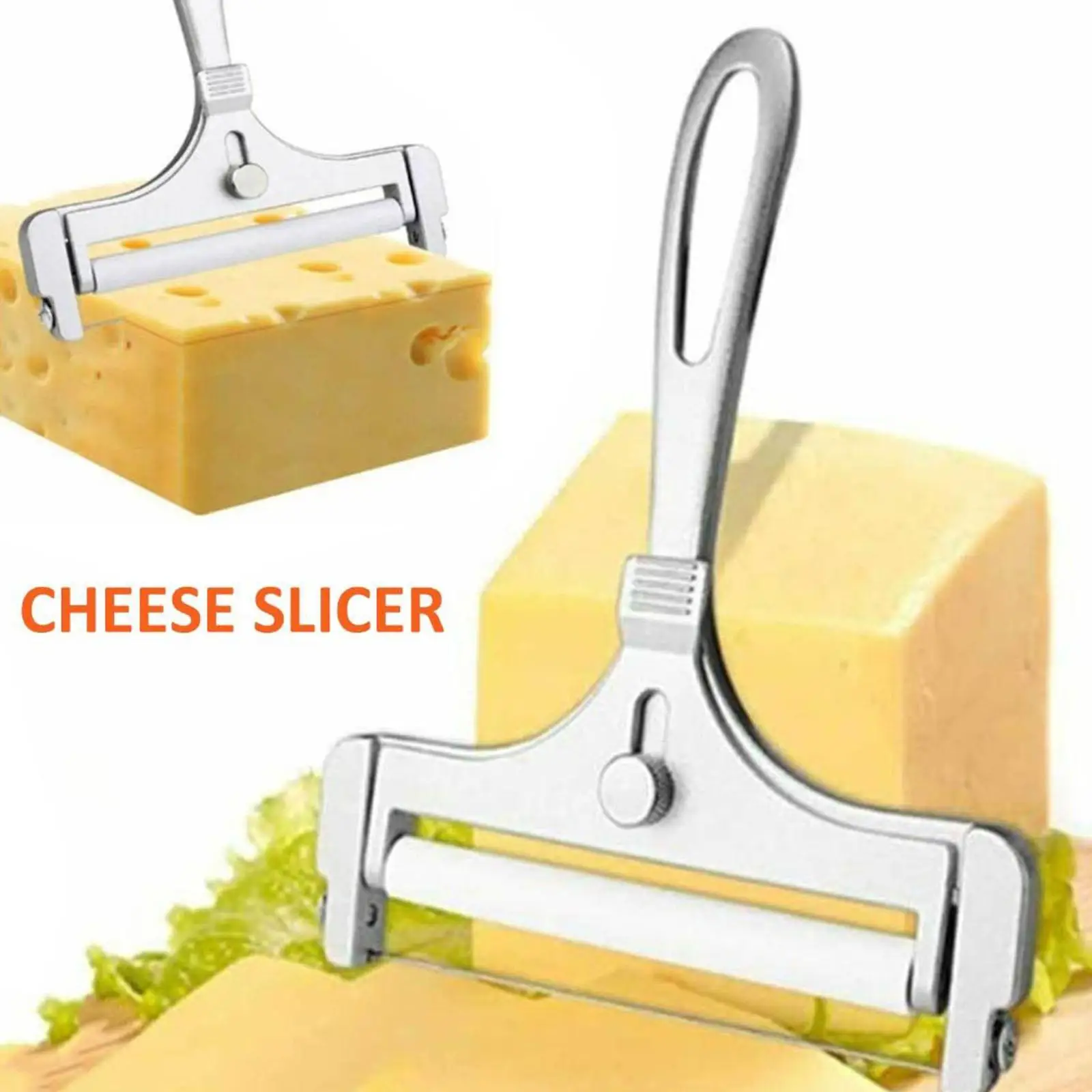 Stainless Steel Cheese Slicer With Wire Adjustable Thickness Cheese Butter Cutter For Effortless Cutting Gadget