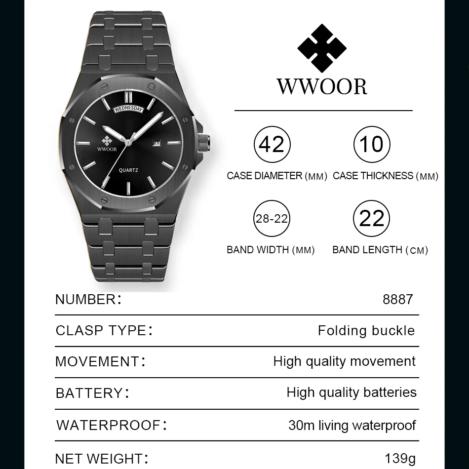 Luxus-Armbanduhr für Herren, Business-Armbanduhr aus Edelstahl, Quarzuhr für Männer, wasserdicht, leuchtendes Datum, quadratische Herrenuhr_voghion.com