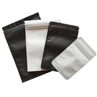 Thick 50pcs Matte Black White Smell Proof Zip Lock Plastic Bag Food Powder Package Pouch Aluminum Foil Mylar Heat Seal Zip Bags 1