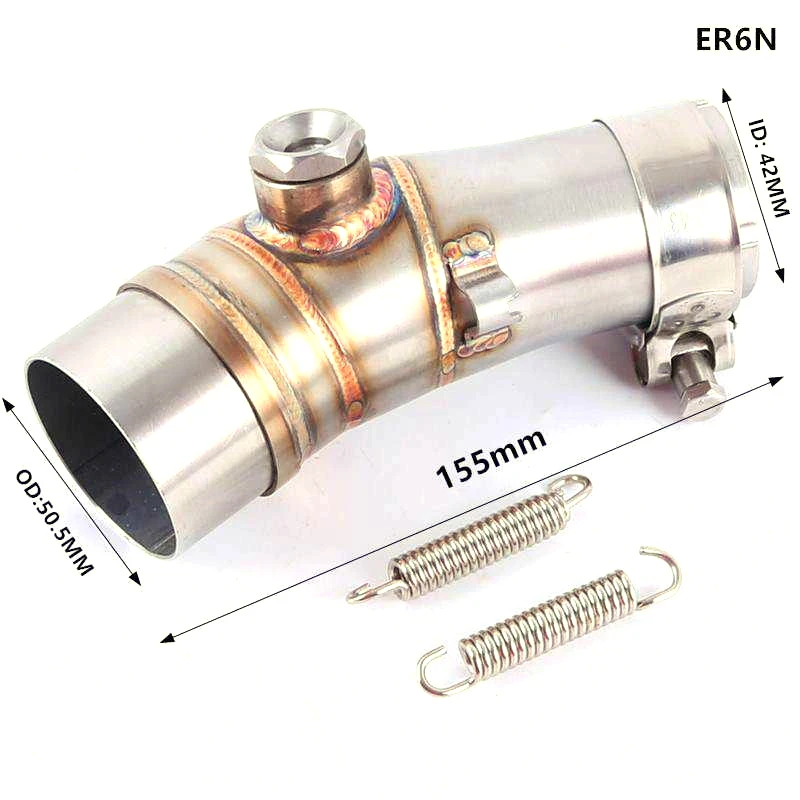 Motorcycle Adapter Exhaust Middle Pipe For Kawasaki Ninja 250 250R Z250 Z300 ER6N R25 R3 GP Muffler Link Pipe Middle Section - Image 4