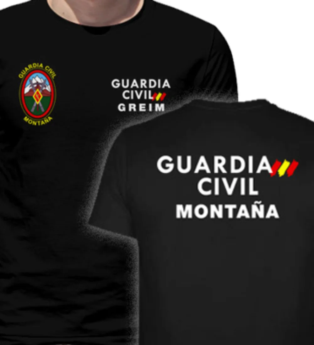

Spanish Guardia Civil Montaña Delante Y Detrás Men T-Shirt Short Sleeve Casual Cotton O-Neck Summer T Shirt