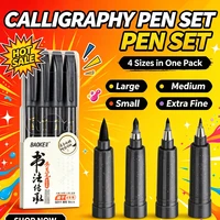 BAOKE 4Tips Calligraphy Pen Set for Writing, Drawing & Hand Lettering, Black Ink Brush Markers Sketching Art Supplies for Artist 2