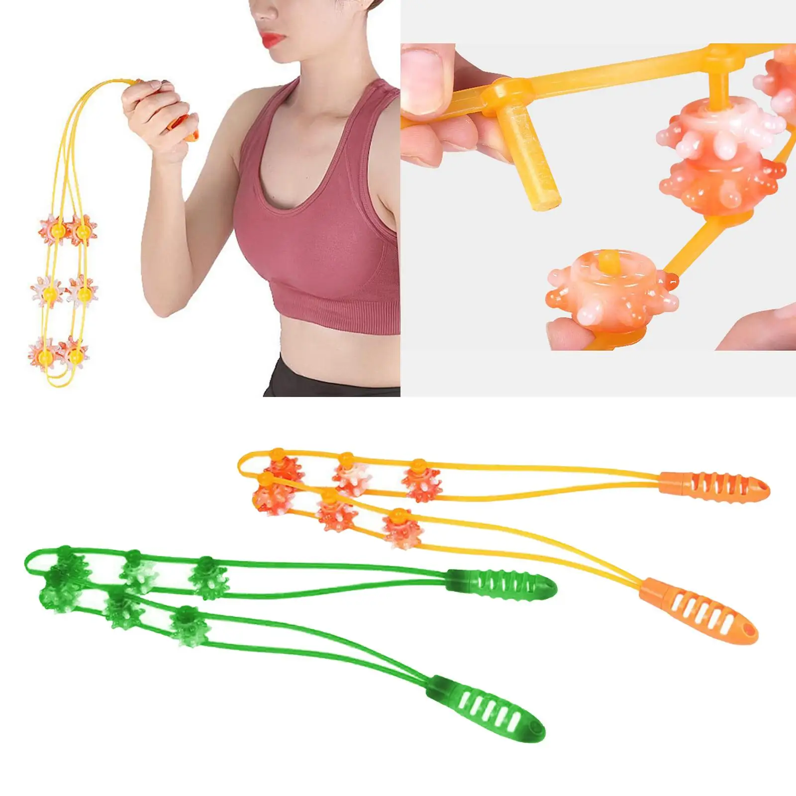 

Plastic Back Body Massager Roller Manual Full Body Massage Rope