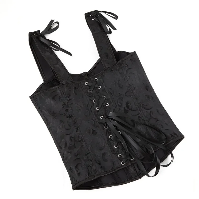 Corset Top with Straps Shaper Push Bustiers Vest Lace Up Lingerie Overbust Corselet Vintage Gothic Clothing Ladies