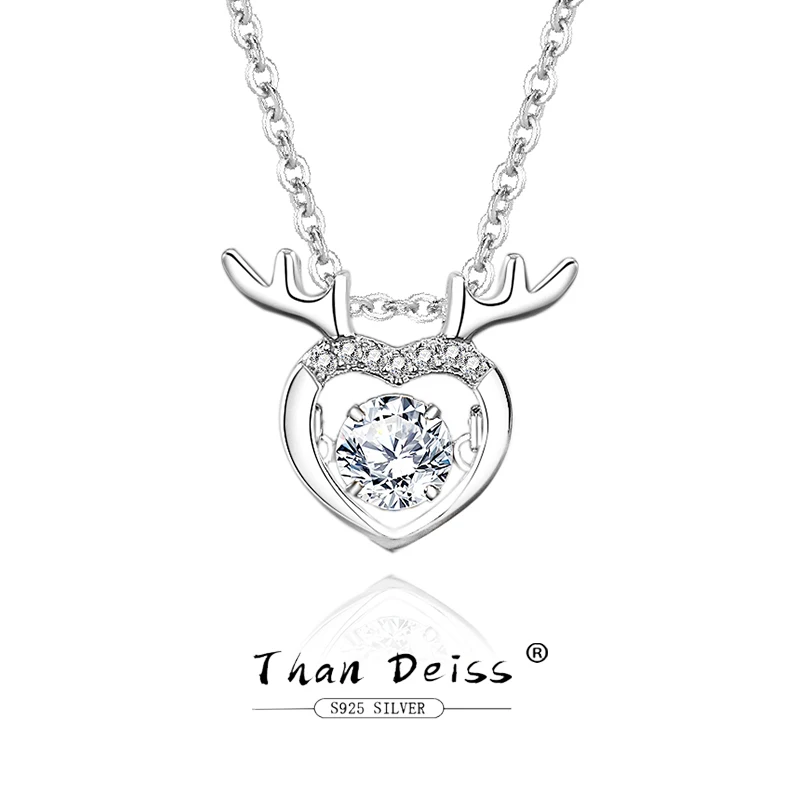 

New A Deer Have Vou Spirit Necklace Female S925 Sterling Silver Senior Sense Beating Heart All The Way To Your Collarbone Chain