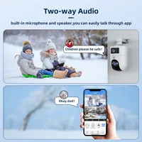 JOOAN 4K 6MP HD PTZ камера уличная двойной объектив двойной экран AI отслеживание 5G WIFI IP-камера безопасности CCTV камеры видеонаблюдения — изображение 5