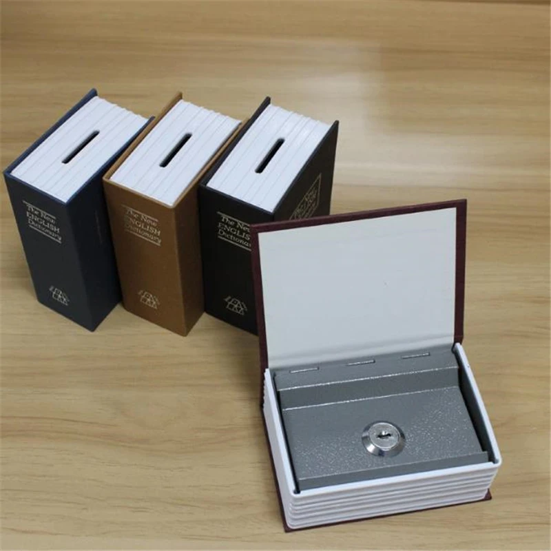 Description Picture 4 of itemEnglish Dictionary Shape Money Saving Box Safe Book Coin Piggy Bank with Key Cash Coins Saving Boxes Lock-up Storage Box