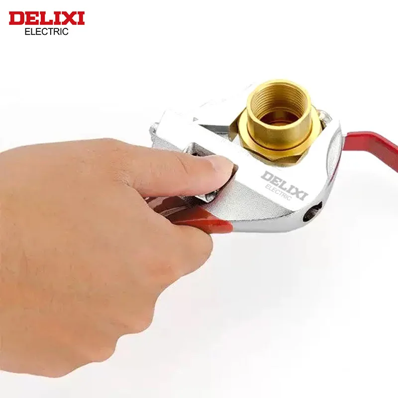 DELIXI ELECTRIC Short Handle Wrench，Big Opening Ratchet Wheel Adjustable Bathroom Wrench，for MaintainingBathroomPiping Facilitie 6