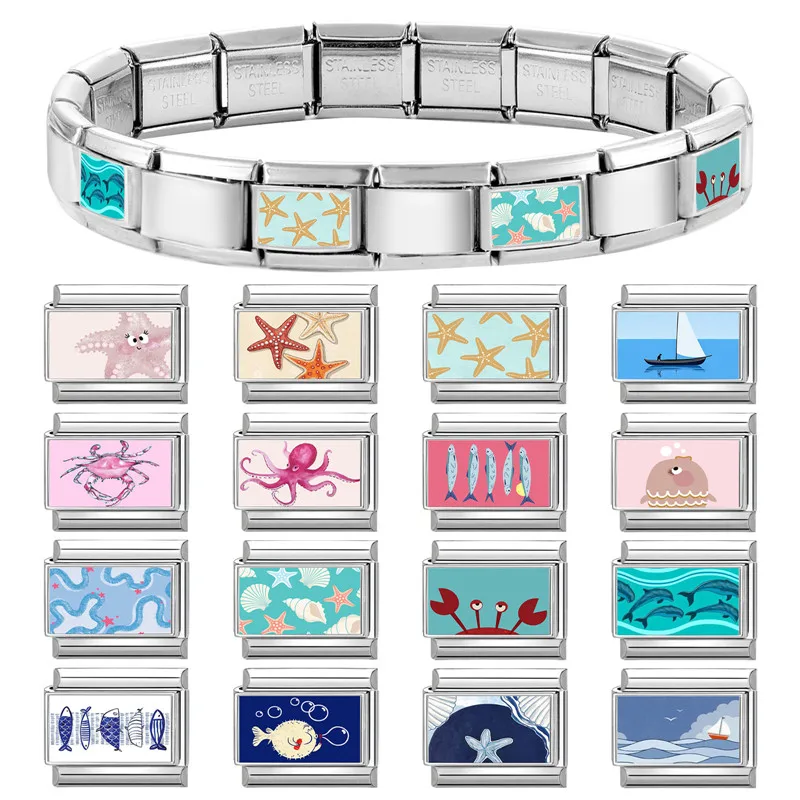 Italian Stainless Steel Charm Bracelet