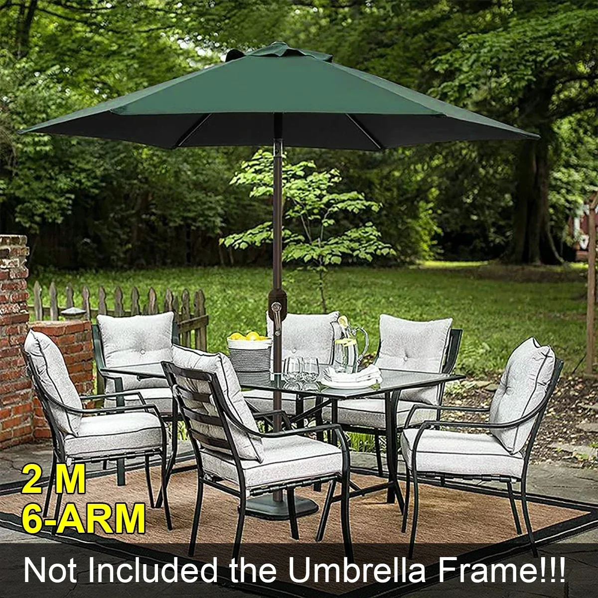 2x2m Yard Gazebo Beach Umbrella Outdoor Garden Canopy Sun Shelter Garden Patio Sunshade Cover Waterproof For 6 Arm S