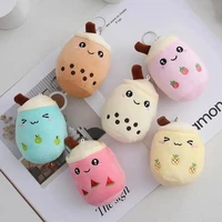 12cm Cute Milk Tea Cup Plush Toys Soft Stuffed Plushies Toys Kawaii Hanging Boba Key Chain Backpack Pendant Toys Gifts for Kids 1