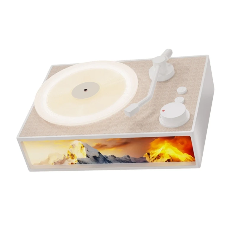 DX62 Stylish Bluetooth-compatible Speaker Unique Feature and Record Player Appeal Desktop Computer Loudspeaker