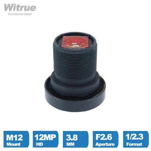 Witrue HD CCTV 렌즈, 고프로 DJI, SJCAM, SJ7 카메라용 왜곡 없음, IR 필터 포함, 650nm, 1/2.3 인치, F2.6, 4K HFOV, 12MP, 3.8mm 4
