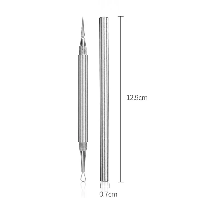 ראש כפול שחור comedone אקנה bummover נירוסטה מחטים שחור פצעון פצעון bummone חולץ bummone חולץ blexing