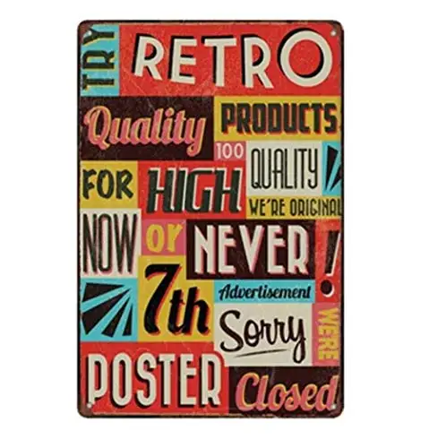 

Patisaner Retro Metal Plaque tin Sign Wine Mixed Style Metal Plate Wall bar Club Shop Kitchen Home Art Crafts 20x30cm