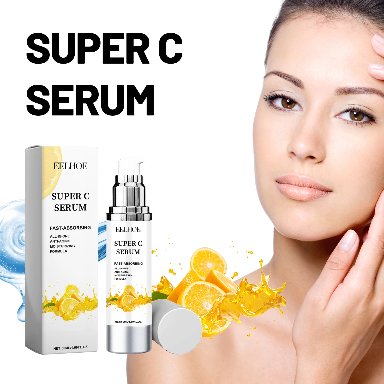 EELHOE Vitamin C Essence Liquid Whitening Moisturizing Soft Delicate Skin Essence Gentle Fomula Suitable for All Skin Types 3