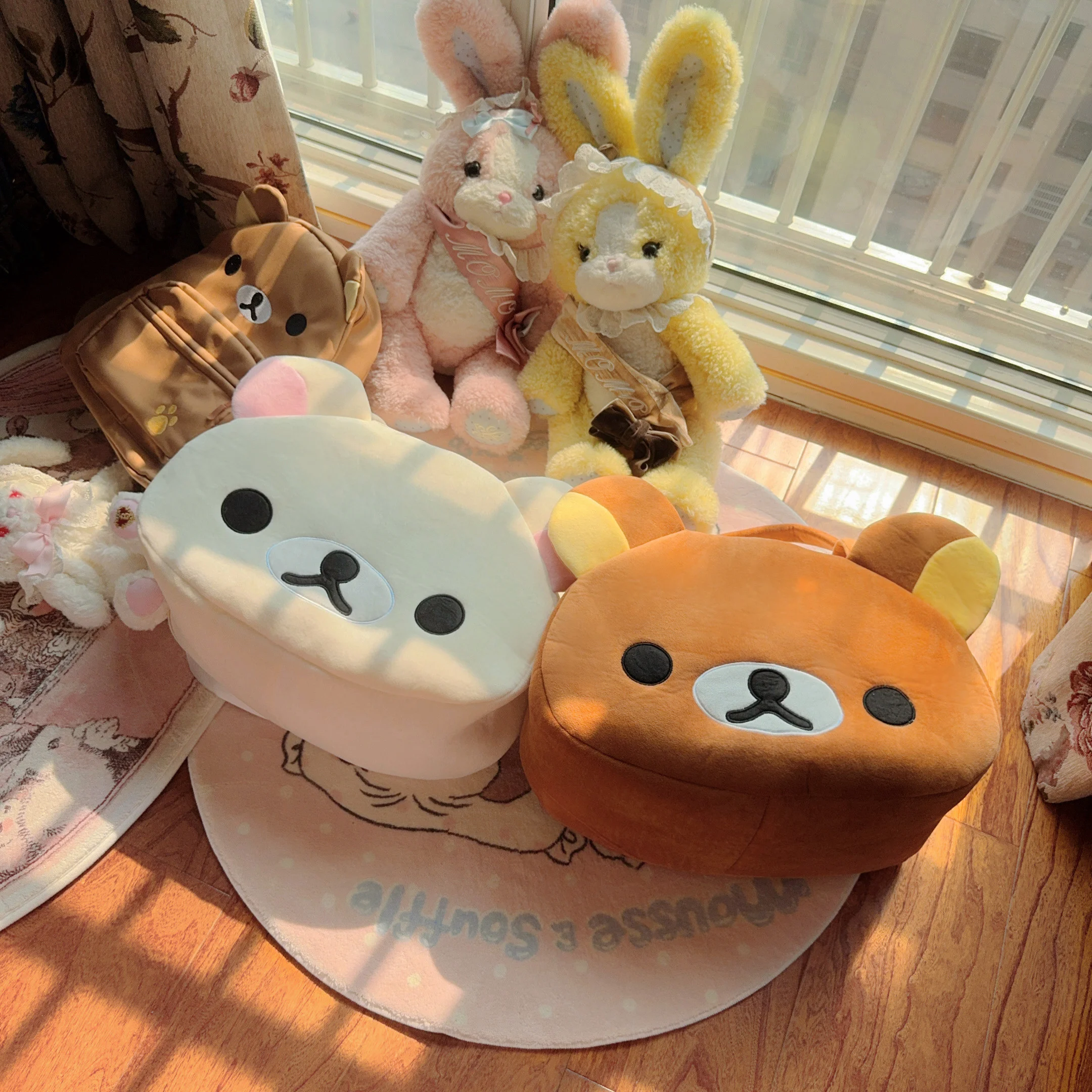 Borsa tote in peluche Rilakkuma, borsa a tracolla con orsetto marrone kawaii, morbida, casual, di grande capacità, per uso quotidiano, per ragazze e donne - immagine 5