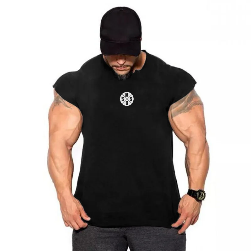 

Vest Sleeveless Cotton Man Canotte Bodybuilding Clothes New Brand Mens Tank Tops Shirt Workout Gym Top Sports Clothing