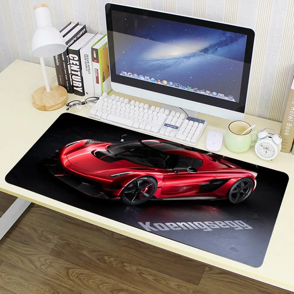 Koenigsegg Aesthetic Luxury Mouse Pad Large Anime Desk Mat Luxury Desktop Cartoon Gaming Gamer Keyboard Office Computer Cushion