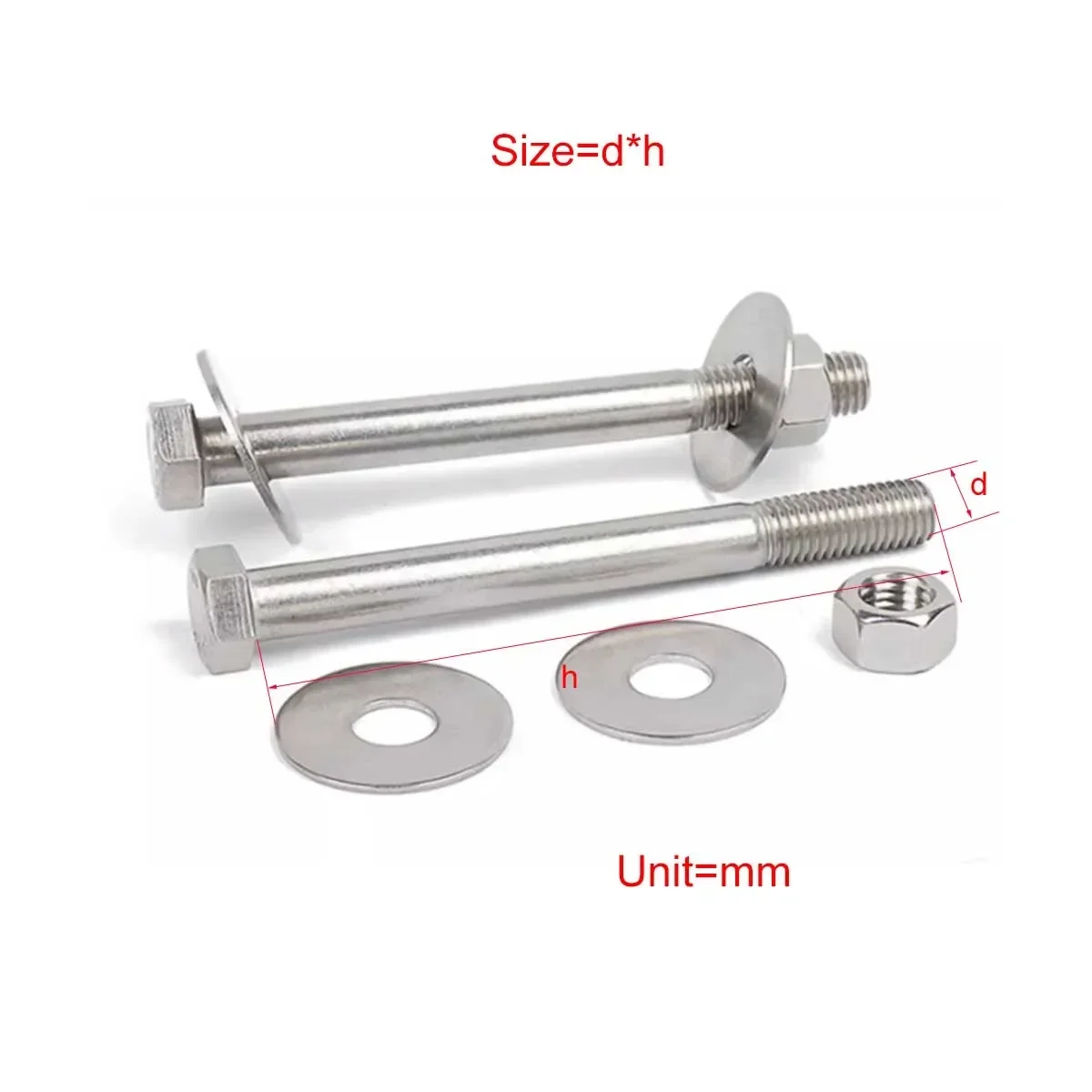 304 Stainless Steel Outer Hexagonal Wall Bolt M6M8M10