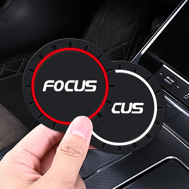 2pcs Car Cup Holder Anti Slip Insert Coaster Pads for Ford Focus 2 MK2 MK3 MK1 MK4 RS ST 2005-2011 Water Cup Holder Silicone Mat