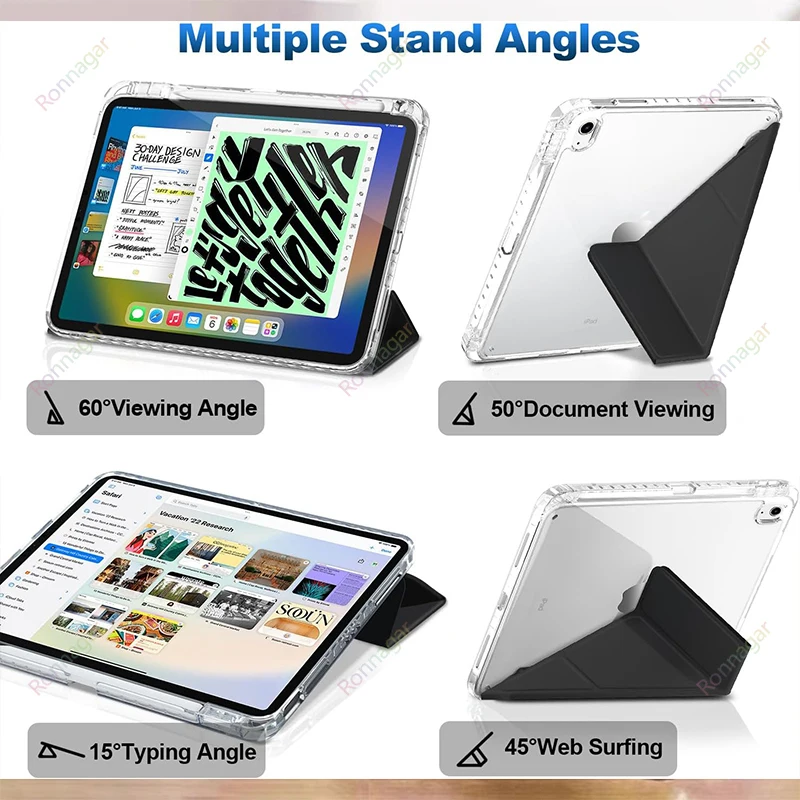 Galaxy Tab 12.4 Inch Enhanced Case with S Pen Holder and Multi-Angle Clear Back