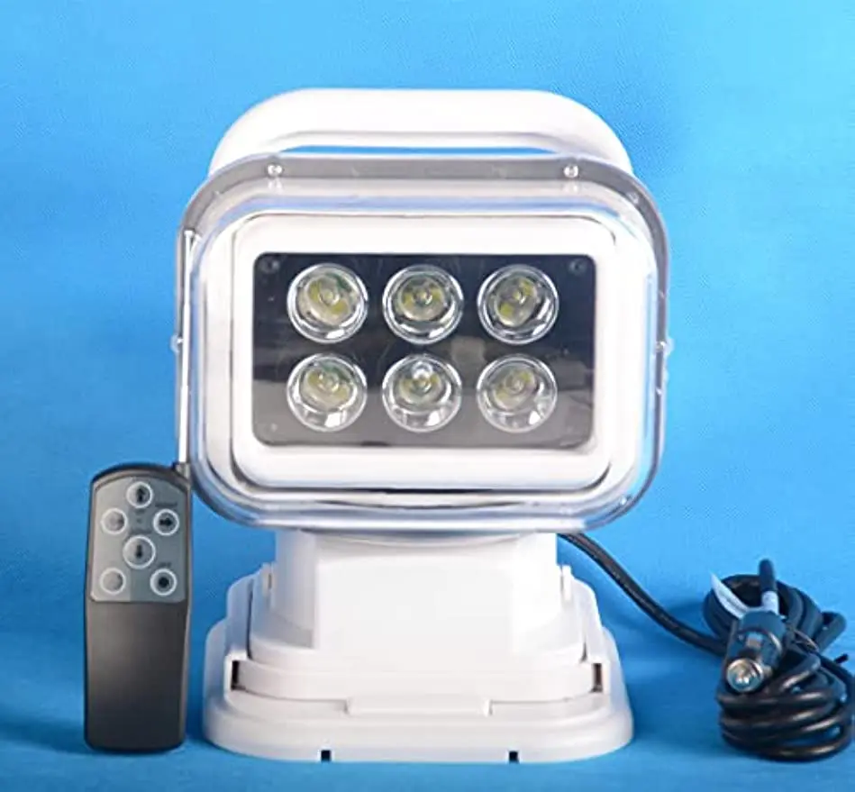 7-Inch 60W LED Search Light – 360° Rotation, Remote Control, Magnetic Base, For Trucks, Boats, Off-Road