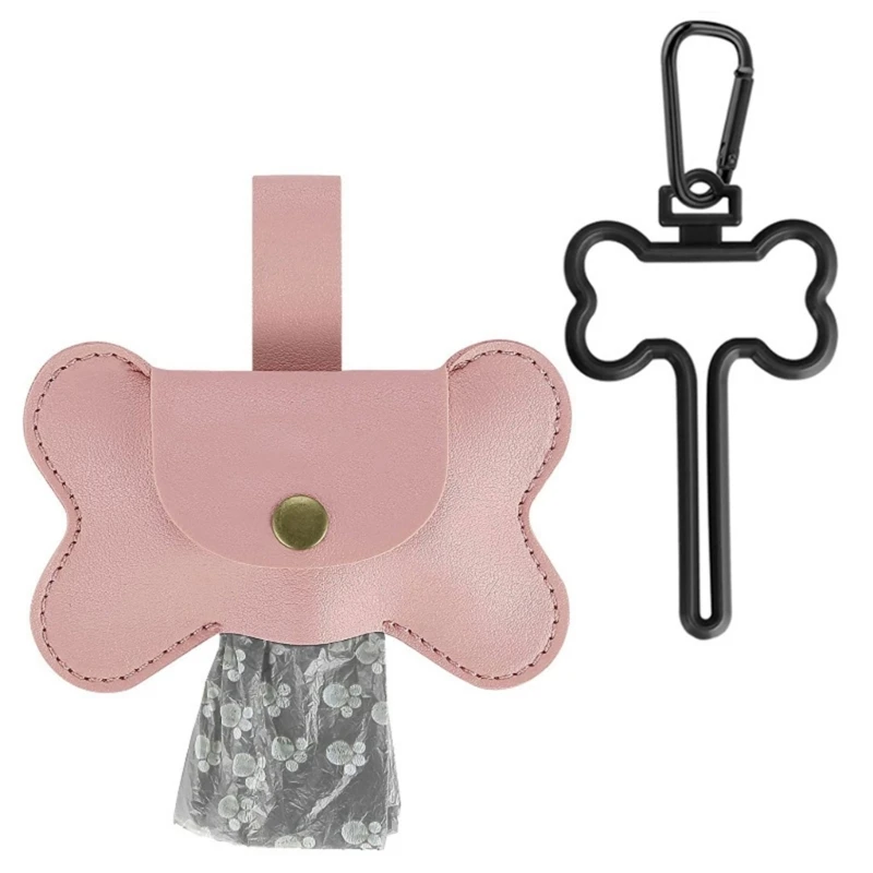 

Portable Dog Poop Bag Dispenser with Leash Hook Puppy Waste Bag Leathers Dispenser for Puppy Walking Outdoor Pet Supply
