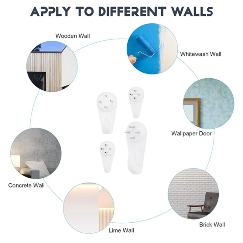 40Pcs Invisible Nail Screws Wall Hooks Picture Hangers Traceless Photo Hook Multi Function Picture Painting Frame Hanger 3