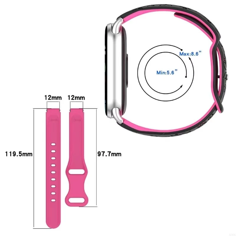 Silicone Flower 3D Engraved Breathable Bracelet Watchband